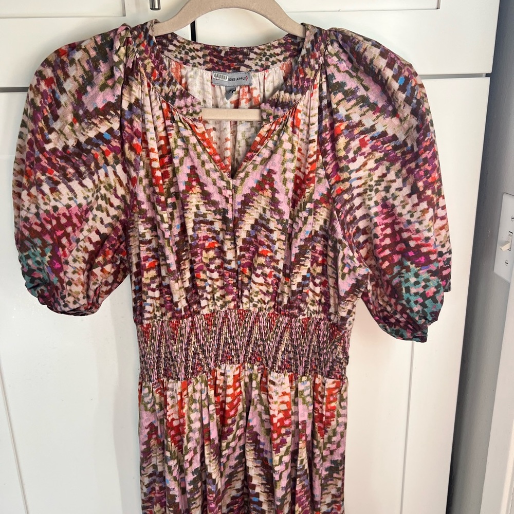 Conditions Apply Anthropologie Puff Sleeve MIDI Dress Size 6